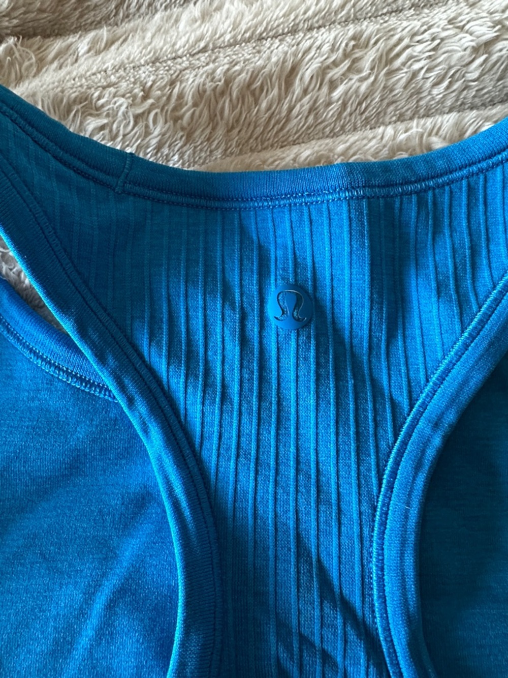 lululemon athletica Ribbed Racerback Crop Tank - Blue - Picture 3 of 5